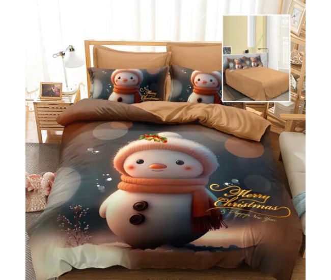Lenjerie pat finet 3d 6 piese craciun f-xmas61 Lenjerie pat finet 3d 6 piese craciun f-xmas61